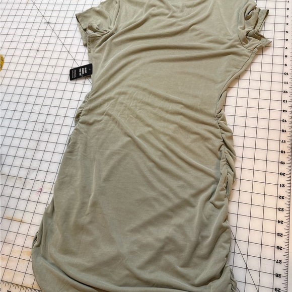 Express Light Olive Midi Bodycon Dress size M - Picture 2 of 5